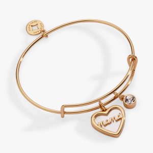 Mam?? Mother of Pearl Heart Charm Bangle