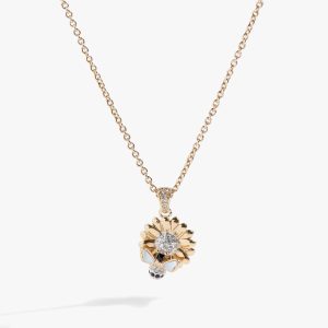 Sunflower & Bee Pendant Necklace